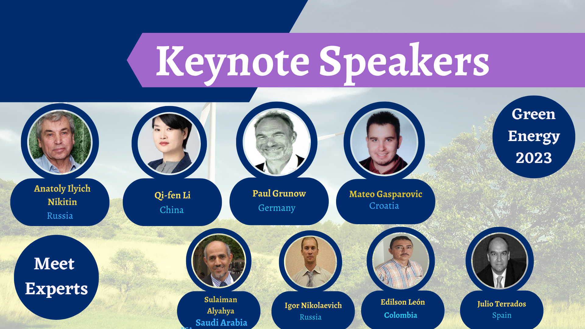 Meet our keynote speakers at Green Energy 2023 conference Longdom